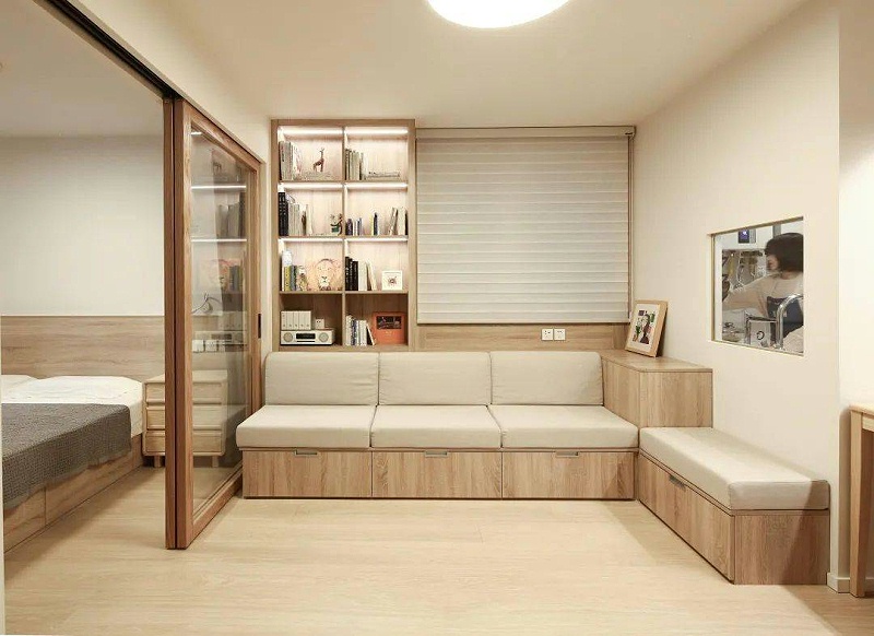 原木色系的家居，看上去是那么的清新淡雅